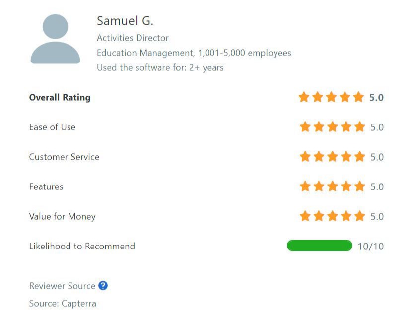 5 star review